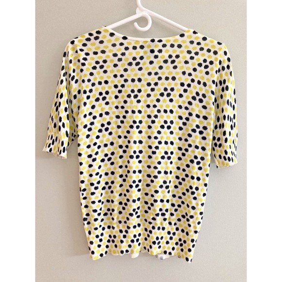 Ann Taylor Womens Short Sleeve Button Up Cardigan Lightweight Polkadot, Medium - Picture 2 of 6